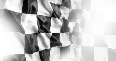 Damalı siyah beyaz yarış bayrağı