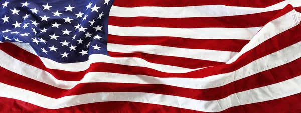 Dalgalanan Amerikan Bayrağının Yakın Çekimi — Stok fotoğraf