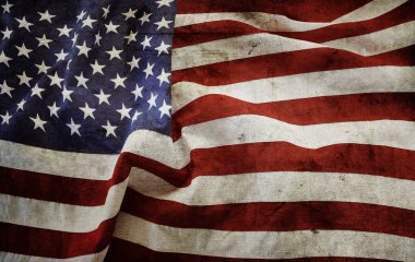 Grunge Amerikan bayrağına yakın çekim