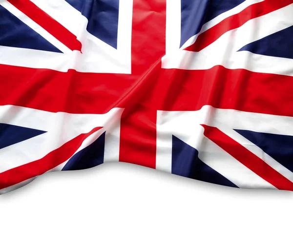 Union Jack Vlag Witte Achtergrond — Stockfoto