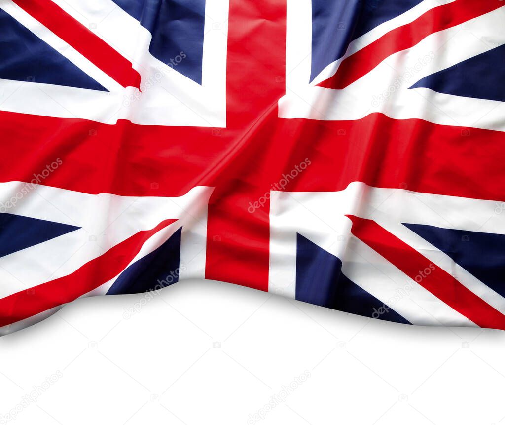 Union Jack flag on white background