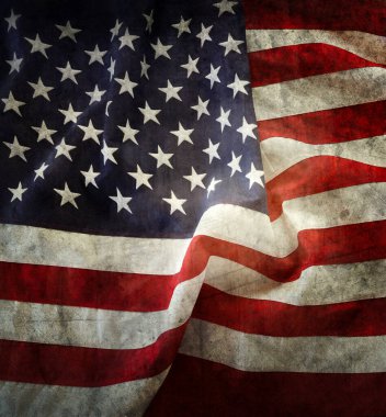 Grunge Amerikan bayrağına yakın çekim