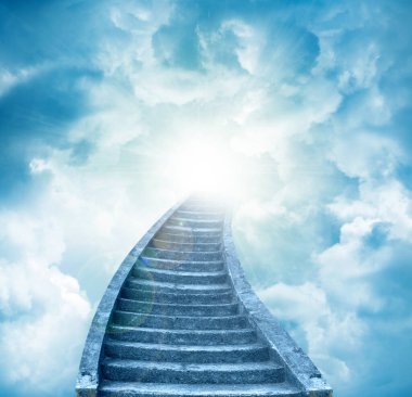Stairs leading up to sky. Stairway to heaven clipart