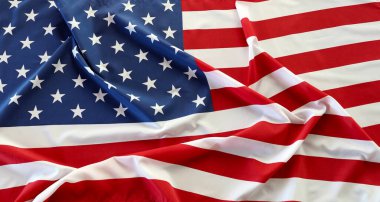 Dalgalanan Amerikan bayrağının yakın çekimi