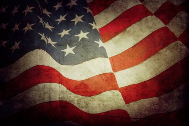 Grunge Amerikan bayrağına yakın çekim
