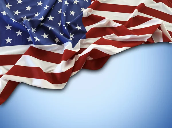 Bandeira Americana Fundo Azul — Fotografia de Stock