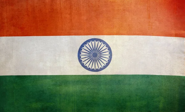 Nahaufnahme Einer Grunge Indien Flagge — Stockfoto