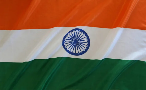 Close Van Zijdeachtige Indiase Vlag — Stockfoto
