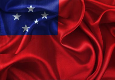 Close-up of silky Samoan flag