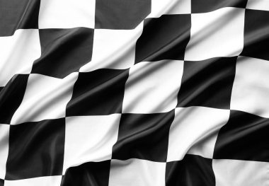 Damalı siyah beyaz yarış bayrağı