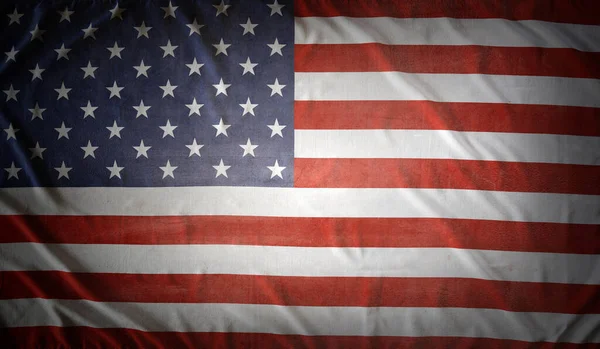 Primer Plano Bandera Americana Borde Oscuro — Foto de Stock