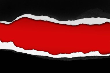 Kırmızı arkaplanda yırtılan delik