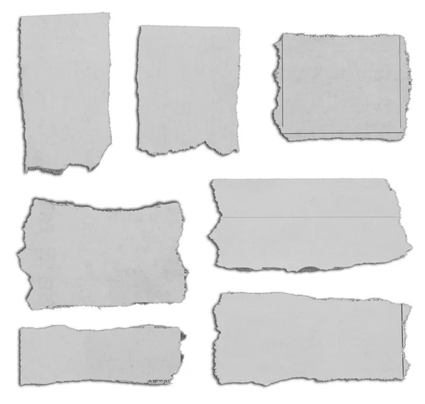 Seven Pieces Torn Paper Plain Background — Stock Photo, Image