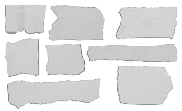 Вісім Шматків Рваного Паперу Звичайному Фоні — стокове фото