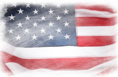 Sade arka planda Amerikan bayrağı