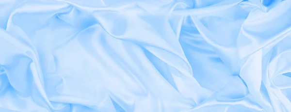 Closeup Lines Blue Silk Fabric — Stock Photo, Image