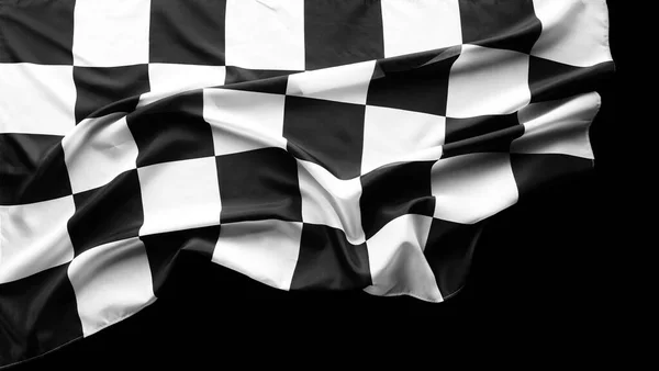 Checkered Bandeira Corrida Preto — Fotografia de Stock