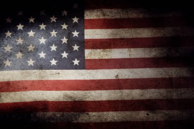 Grunge Amerikan bayrağına yakın çekim