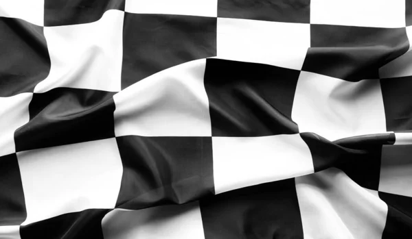 Bandiera Corsa Scacchi Bianco Nero — Foto Stock