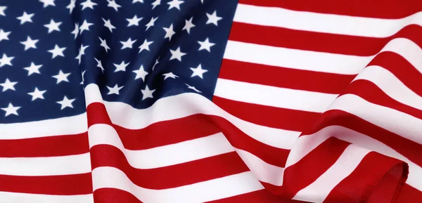 Hullámzó Amerikai Zászló Közelsége — Stock Fotó