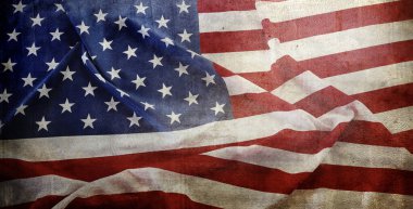 Grunge Amerikan bayrağına yakın çekim