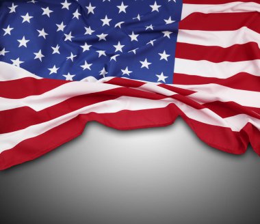 Gri arkaplanda Amerikan bayrağı