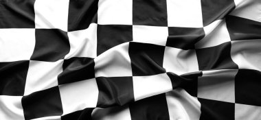 Damalı siyah beyaz yarış bayrağı