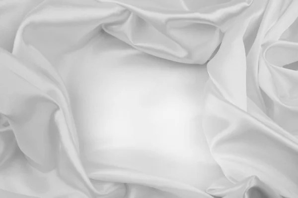 Close Rippled White Silk Fabric Lines — Stock Photo, Image