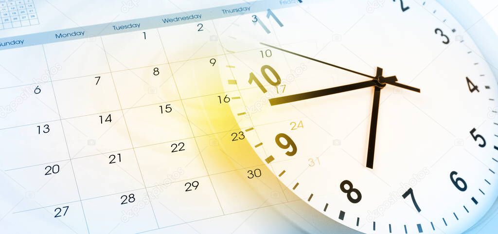 Clock face and calendar composite