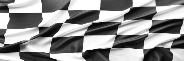 Bandera Carreras Cuadros Blanco Negro —  Fotos de Stock