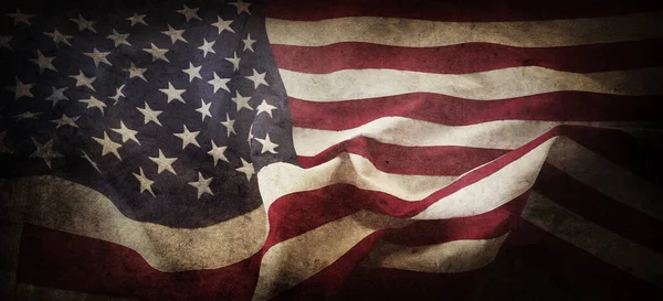 Primo Piano Della Bandiera Americana Grunge — Foto Stock