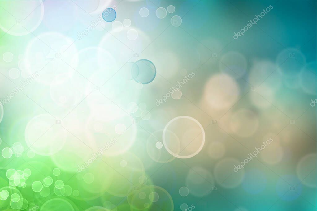 Blue green blurred circles abstract background