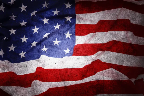 Крупный План Гранжа Американского Флага — стоковое фото