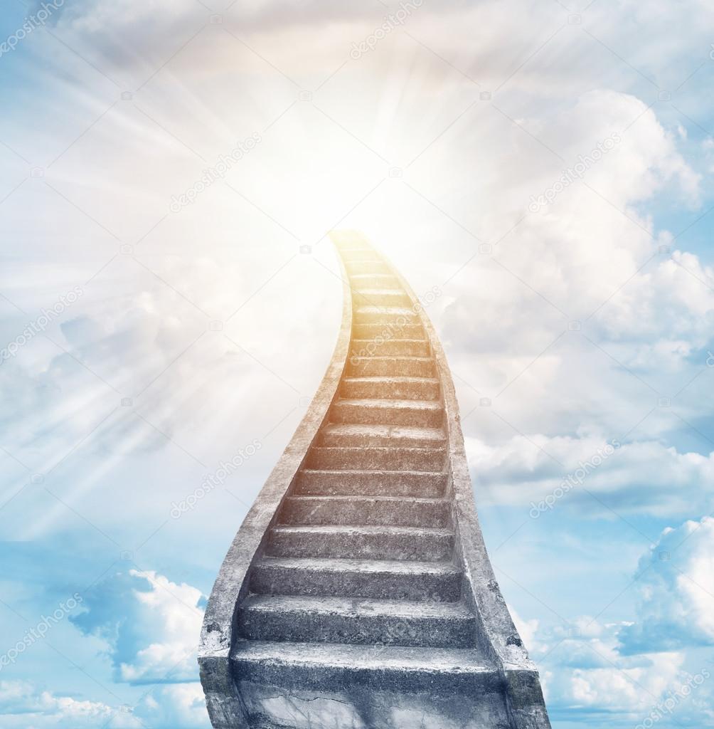 stairs to heaven, bright light from heaven, stairway leading up to