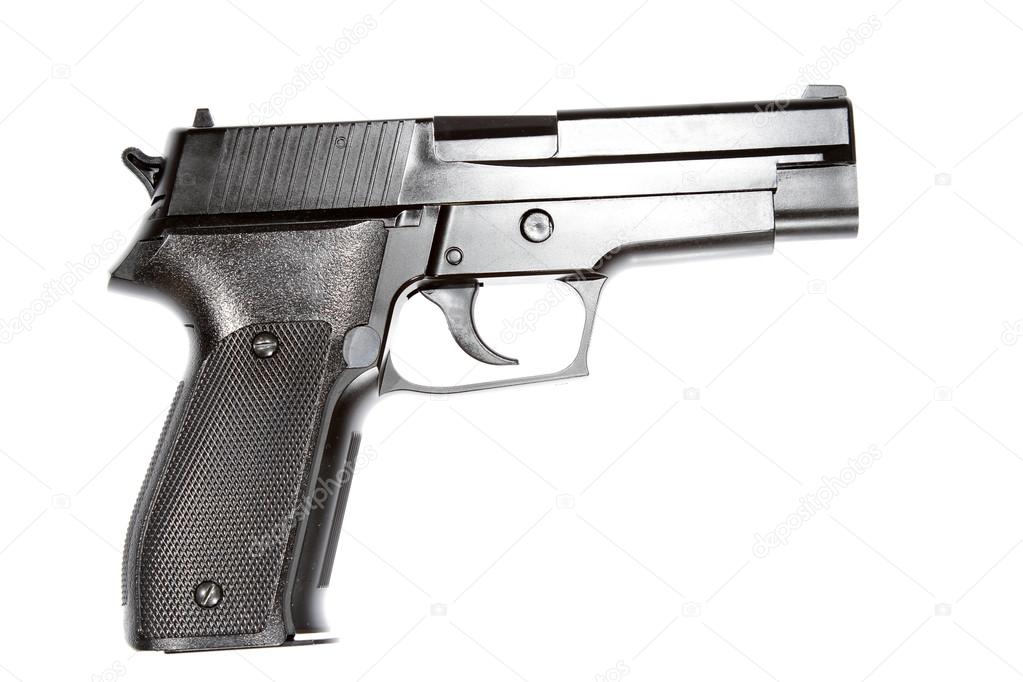 Handgun isolated on plain background