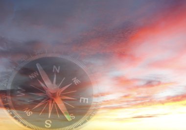 Compass in sky clipart
