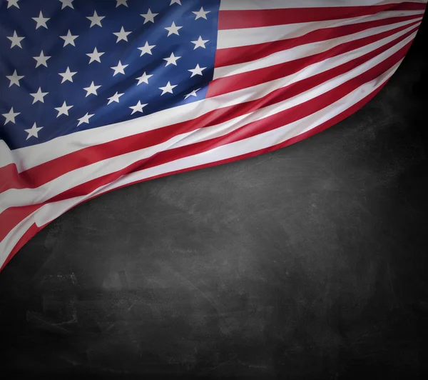 Flag on blackboard — Stock Photo, Image