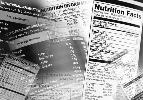 Datos nutricionales — Foto de Stock