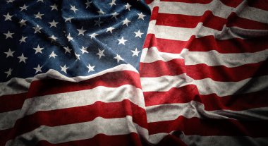 Grunge Amerikan bayrağına yakın plan