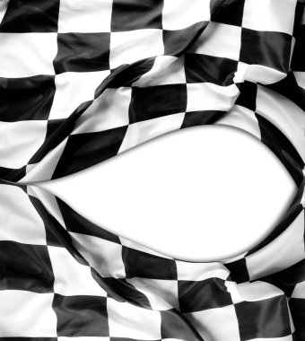 Beyaz üzerine siyah beyaz yarış bayrağı. Boşluğu kopyala
