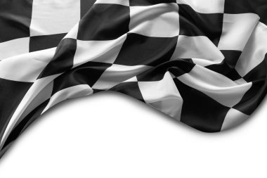 Beyaz üzerine siyah beyaz yarış bayrağı. Boşluğu kopyala