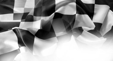 Beyaz üzerine siyah beyaz yarış bayrağı. Boşluğu kopyala