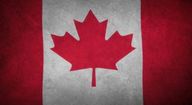 Kanada bayrak duvarı. Grunge etkisi