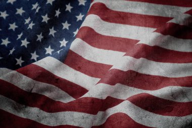 Grunge Amerikan bayrağına yakın plan