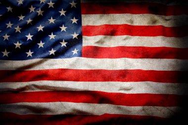 Grunge Amerikan bayrağına yakın plan