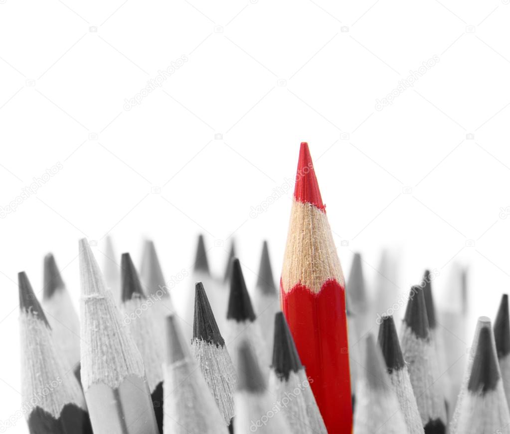Red pencil standing out