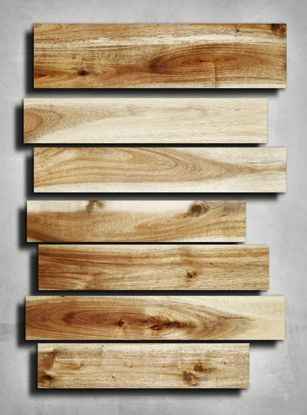 Wooden planks on grey — Stock Photo, Image