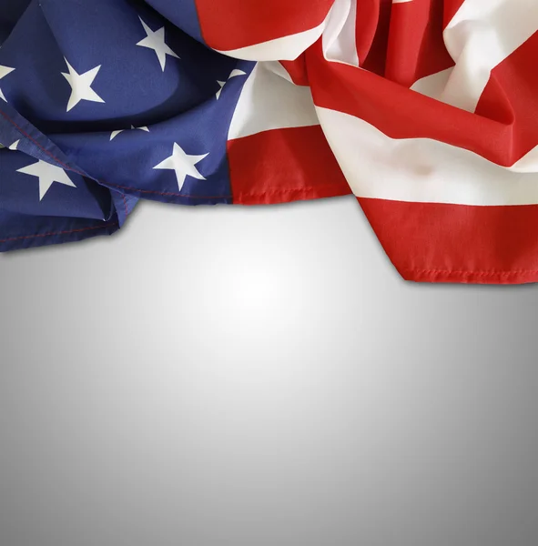 Bandera americana sobre gris — Foto de Stock