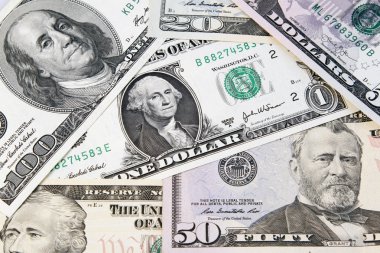 çeşitli Amerikan banknotlar