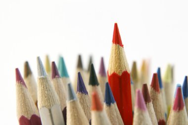 Pencils, one standing out clipart